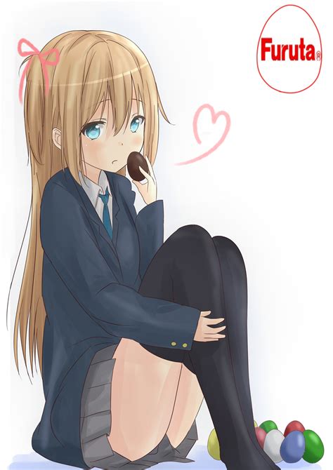 Safebooru Black Legwear Blazer Blonde Hair Blue Eyes Chocolate Dress