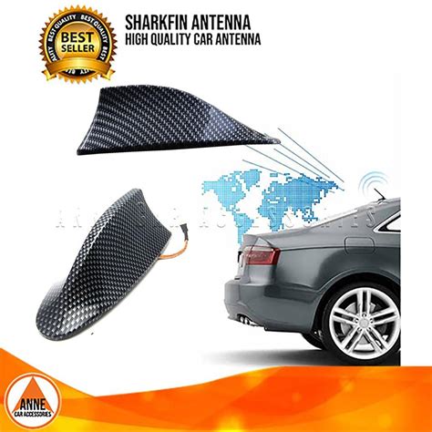 Black Carbon Fiber Universal Aero Sharks Fin Antenna Gen1 Car FM Signal