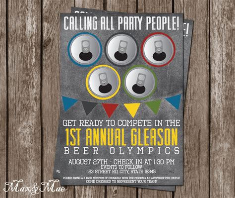 Beer Olympics Invitation Birthday Olympics Invitations Let Etsy