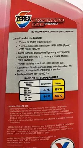 Valvoline Zerex Refrigerante Anticongelante Bidon De Ml En Venta