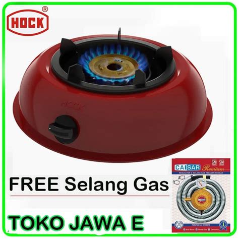 Jual KOMPOR GAS HOCK 100MD 1 Tungku Body Kuat Api Biru Warna Merah