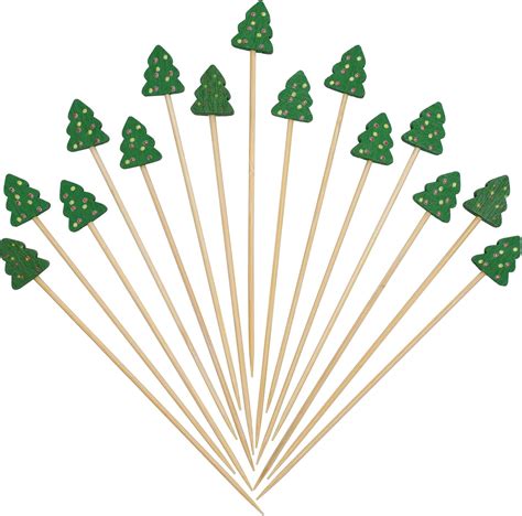 Amazon Minisland Green Christmas Tree Cocktail Picks Inch Long