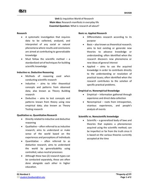 Pr Handout Sh Handout Property Of Sti Student Sti Page Of