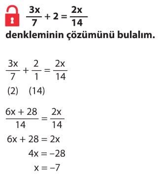 Doğrusal Denklemler Çözümlü Sorular 8 sınıf matematik örnekler cevapları