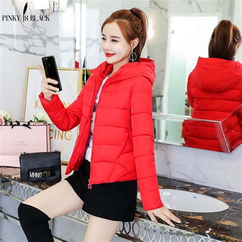 Buy Pinkyisblack Winter Jacket Women Coat Warm Parkas Short Hooded