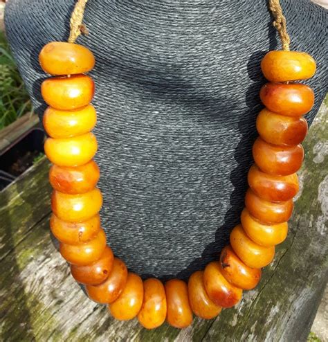 Faux Amber Necklace From China Tibet 24 Large Faux Catawiki