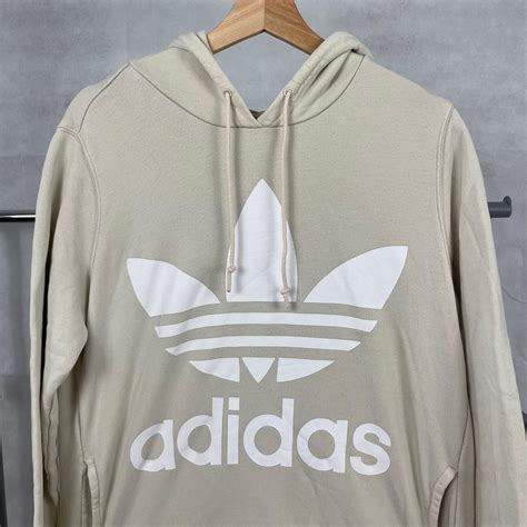 Vintage Adidas Cream Hoodie Marks Photographed Depop