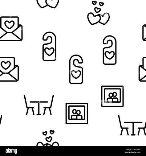 Honeymoon Elements Seamless Pattern Vector Stock Vector Image And Art Alamy