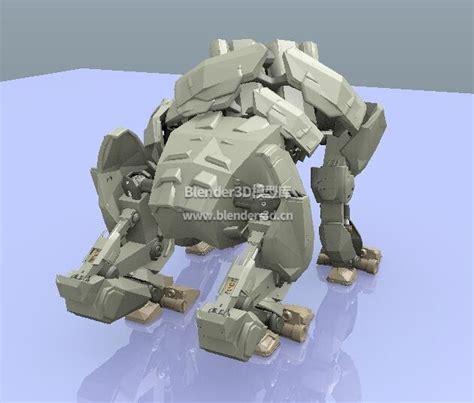 Blender 四足爬行机器人3d模型素材资源免费下载 Blender3d模型库