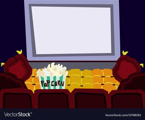 Cartoon Flat Cinema Hall Interior Royalty Free Vector Image