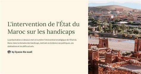 L intervention de l État du Maroc sur les handicaps