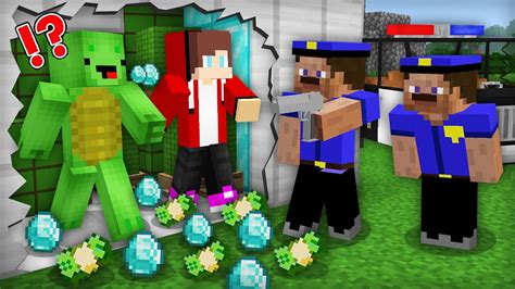 Jj And Mikey Became Robbers In Minecraft Challenge By Maizen Prison Jailbreak Youtube