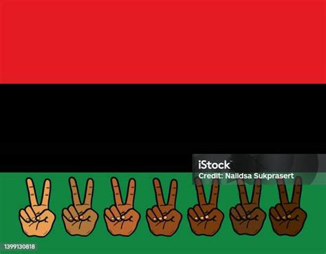 Pan African Flag Juneteenth Black Freedom Liberation Stockvectorkunst