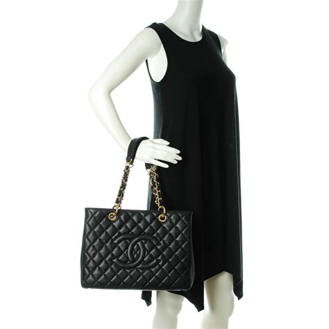 Chanel Caviar Quilted Grand Shopping Tote Gst Black 142038