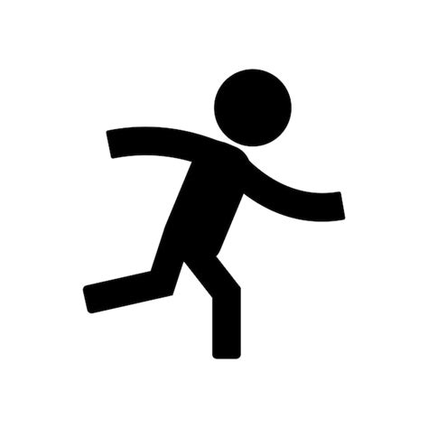 Stick Figure Running Clipart Illustration