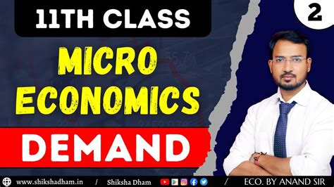 Micro Economics For 11th Class Law Of Demand Demand Part 2 Cbse By Anand Sir Youtube