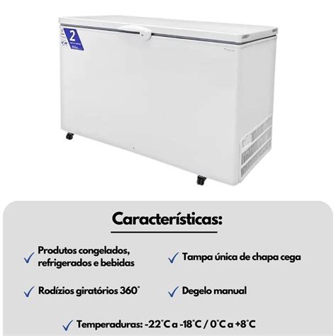 Freezer Horizontal 2 Portas 503 Litros HCED 503 Fricon