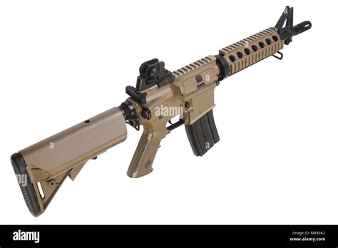 M4 Special Forces Carbine Isolated On A White Background Stock Photo
