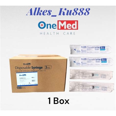 Jual Spuit 3CC Onemed 1 BOX Disposible Syringe 3CC 1 Box Sekali Pakai