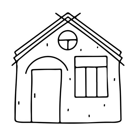 House Building In Hand Drawn Doodle Style Vector Icon Architecture