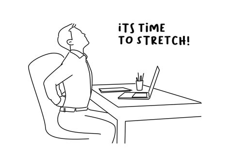 Cartoon Of Tired Office Worker Stretch In Chair Suffer From Sitting