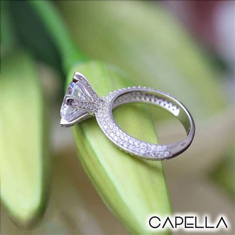 Anillo Melissa Compromiso Plata 925 Enchape Oro Blanco Cubic Zirconia