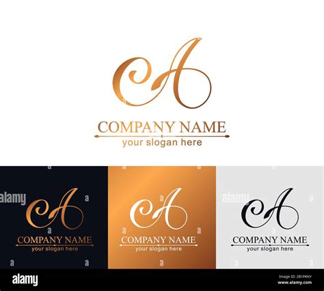 A Letter Monogram Elegant Luxury Logo Calligraphic Style Corporate Identity And Personal Logo