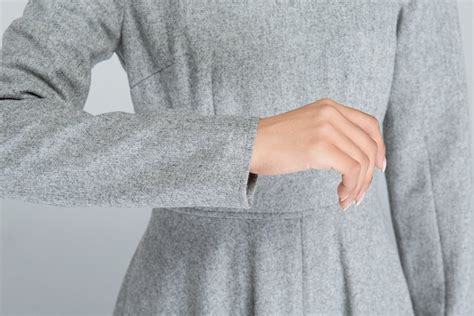 Long Sleeve Wool Dress Gray Dress Wool Dress Woman Dress Etsy