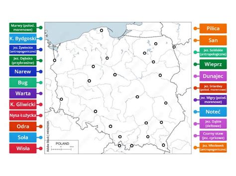 Mapka Rzek I Zbiornikow Wodnych Polski Labelled Diagram