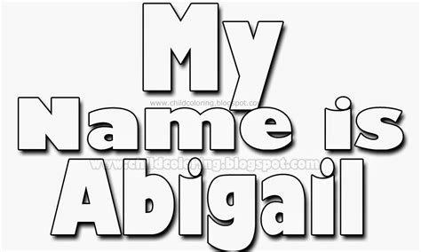 Abigail Name Coloring Pages Coloring Pages