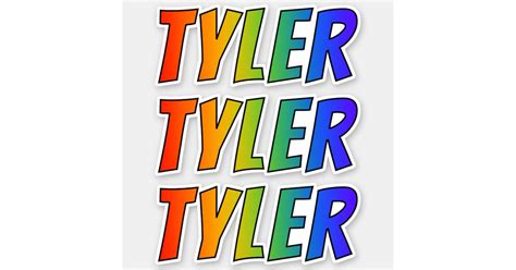 First Name Tyler W Fun Rainbow Coloring Sticker Zazzle