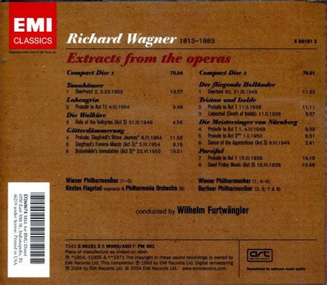 Extracts from the operas Richard Wagner Wilhelm Furtwängler Wiener