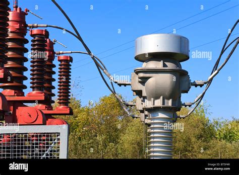 High Voltage Current Transformer In A Power Substation Stock Photo Alamy