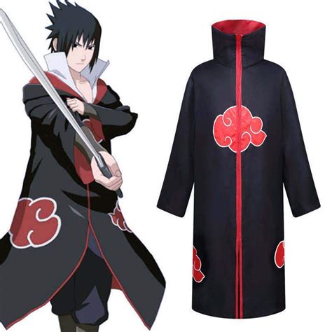 CGG 8 Piece Set Anime Naruto Akatsuki Itachi Cosplay Costume Uchiha