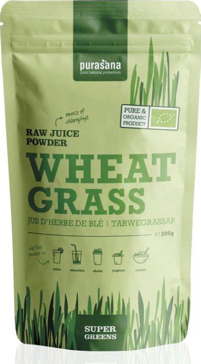 Purasana Wheat Grass Raw Juice Powder Bio G Od K Zbozi Cz