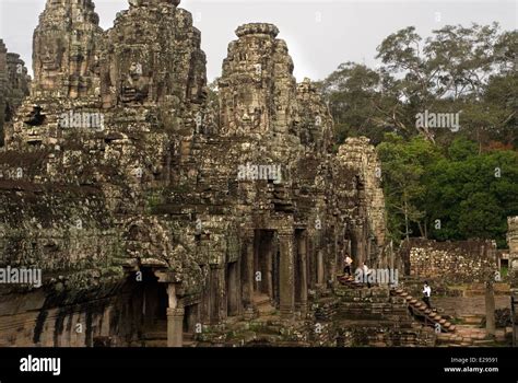 The faces of the Bayon temple. Angkor Thom. Angkor Thom was built as a ...