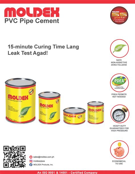 PVC PIPE CEMENT BROCHURE MOLDEX PRODUCTS INC Philippines Leading