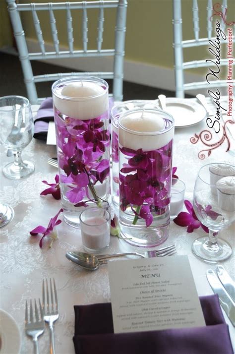 Floating Purple Orchid Centerpieces