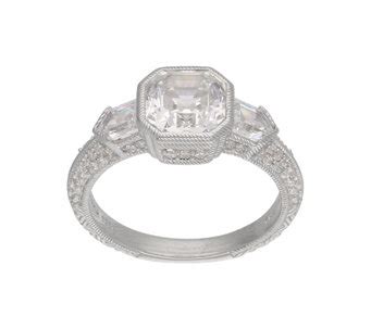 Judith Ripka Sterling 2 80 Cttw Asscher Cut Diamonique Ring J382416