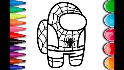 How to draw Among Us Spider-Man - Step by Step | Drawing, Painting ...