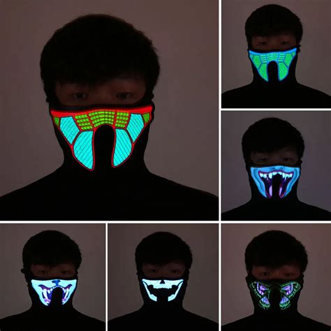 Halloween Led Glowing Mask Light Cosplay Luminous Flash Masks Party