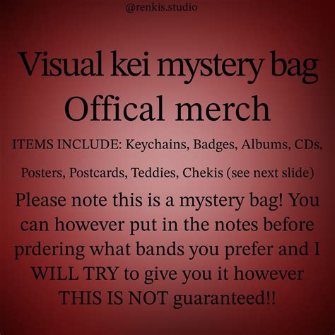 Vkei Mystery Bag Official Merch Renkisstudio