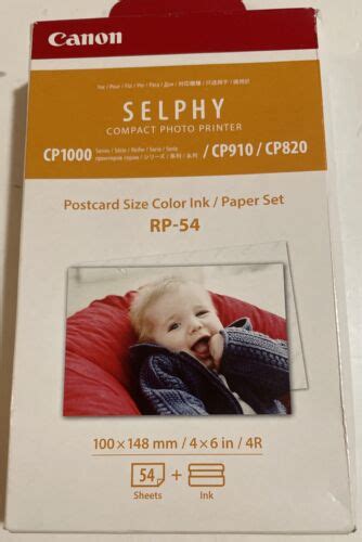 Canon Rp 54 Postcard Size Color Ink Paper Set For Selphy Cp820 Cp910 Print Ebay