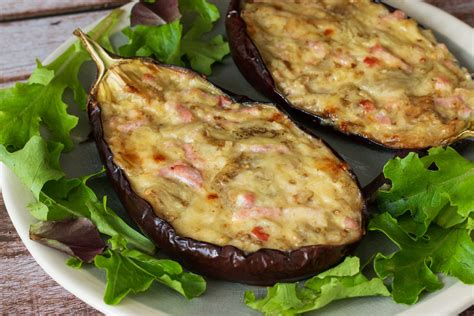 Aubergines farcies au comté et émincés de jambon La cuisine d Aurélie