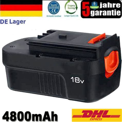 HPB18 Akku 18V 4 8AH Ni MH für Black Decker GPC1800 A1718 A18