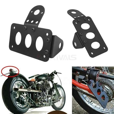 Universal Motorcycle Side Mount Tail Light License Number Plate Bracket