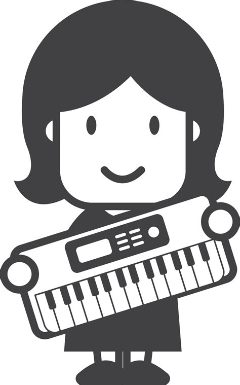 Keyboard Player Illustration In Minimal Style 18867057 Png
