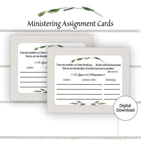 Ministering Assignment Card Editable Pdf Printable Etsy