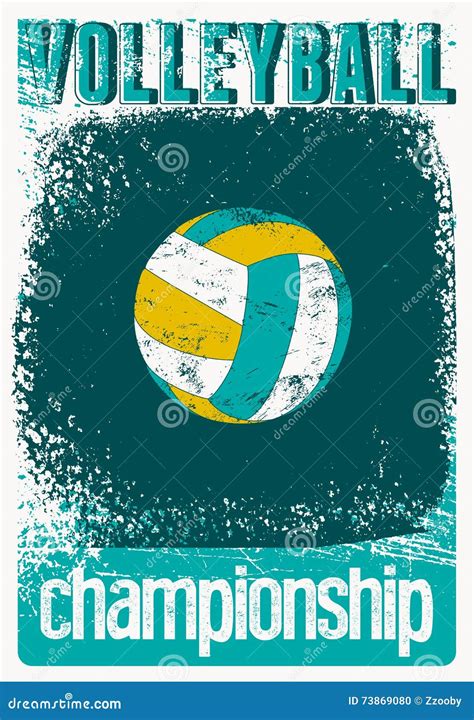 Volleyball Typographical Vintage Grunge Style Poster Retro Vector