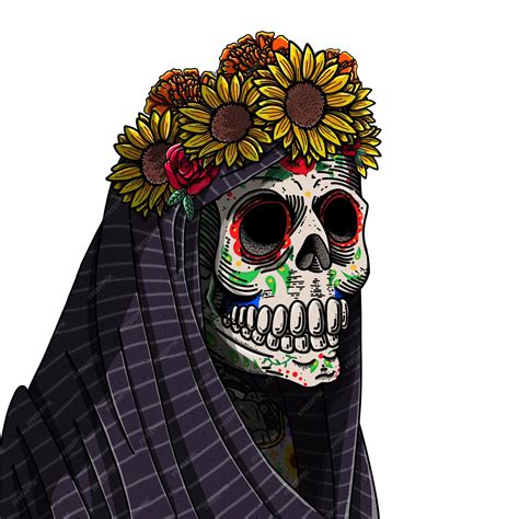 Calavera De Azúcar Mexicana Ilustración De Vector De Imagen Colorida